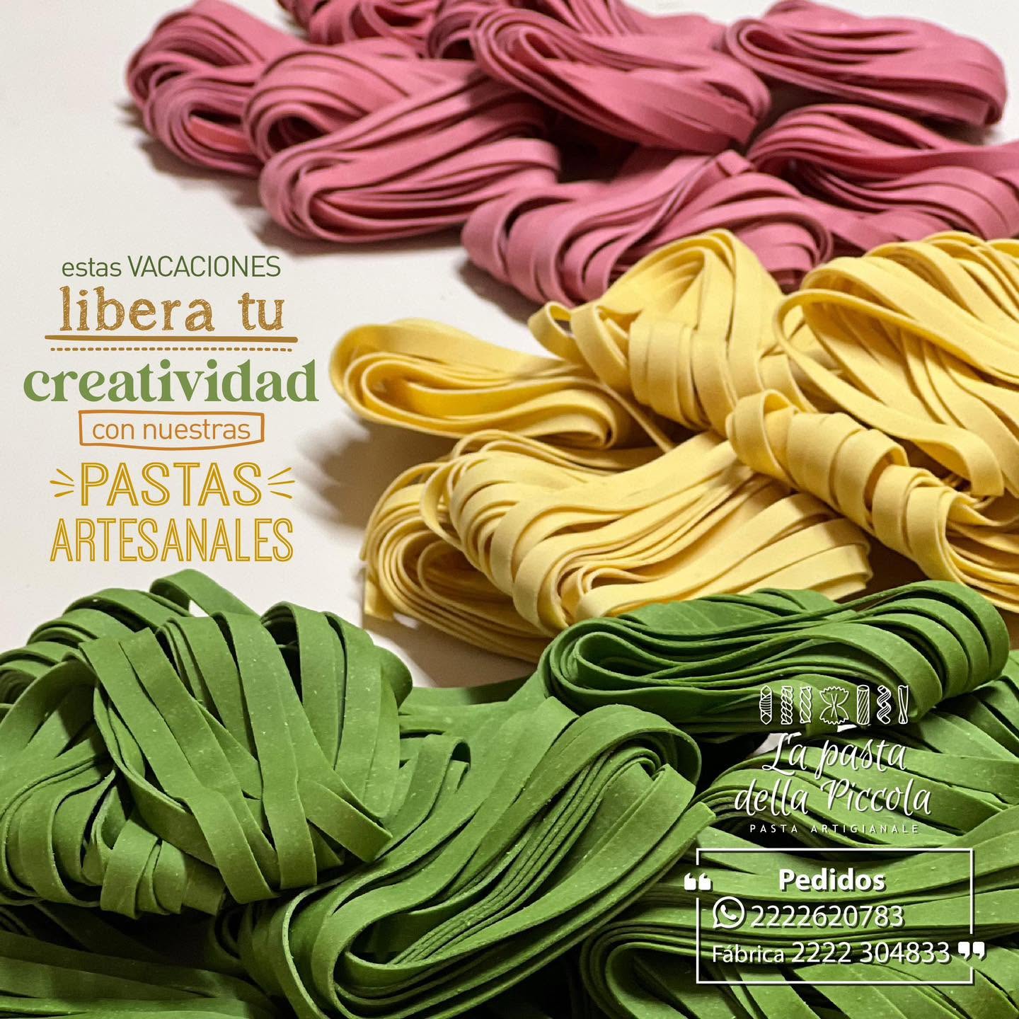 Pastas artesanales de colores